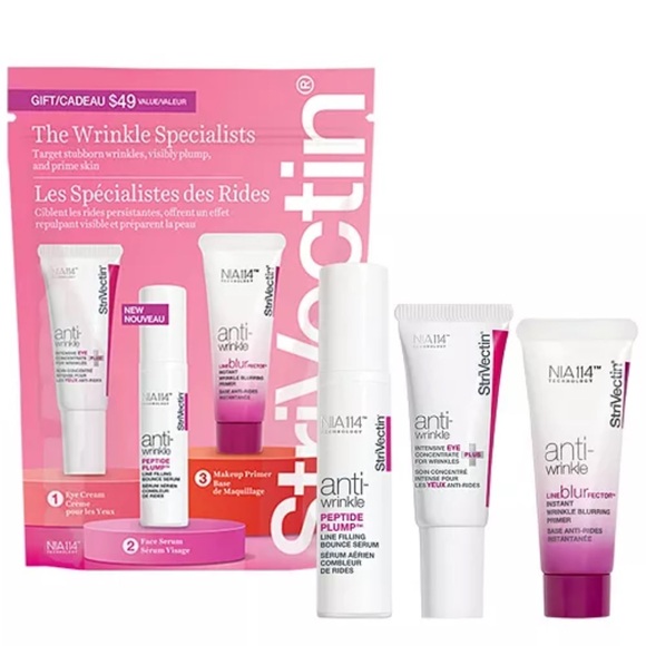 StriVectin 3 Piece Wrinkle Kit Eye Cream Face Serum Makeup Primer Base Peptide - Picture 1 of 9